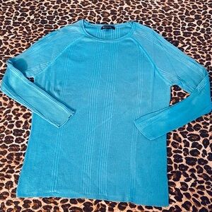 Daisy Fuentes Aquamarine 3/4 Sleeve Crop Top